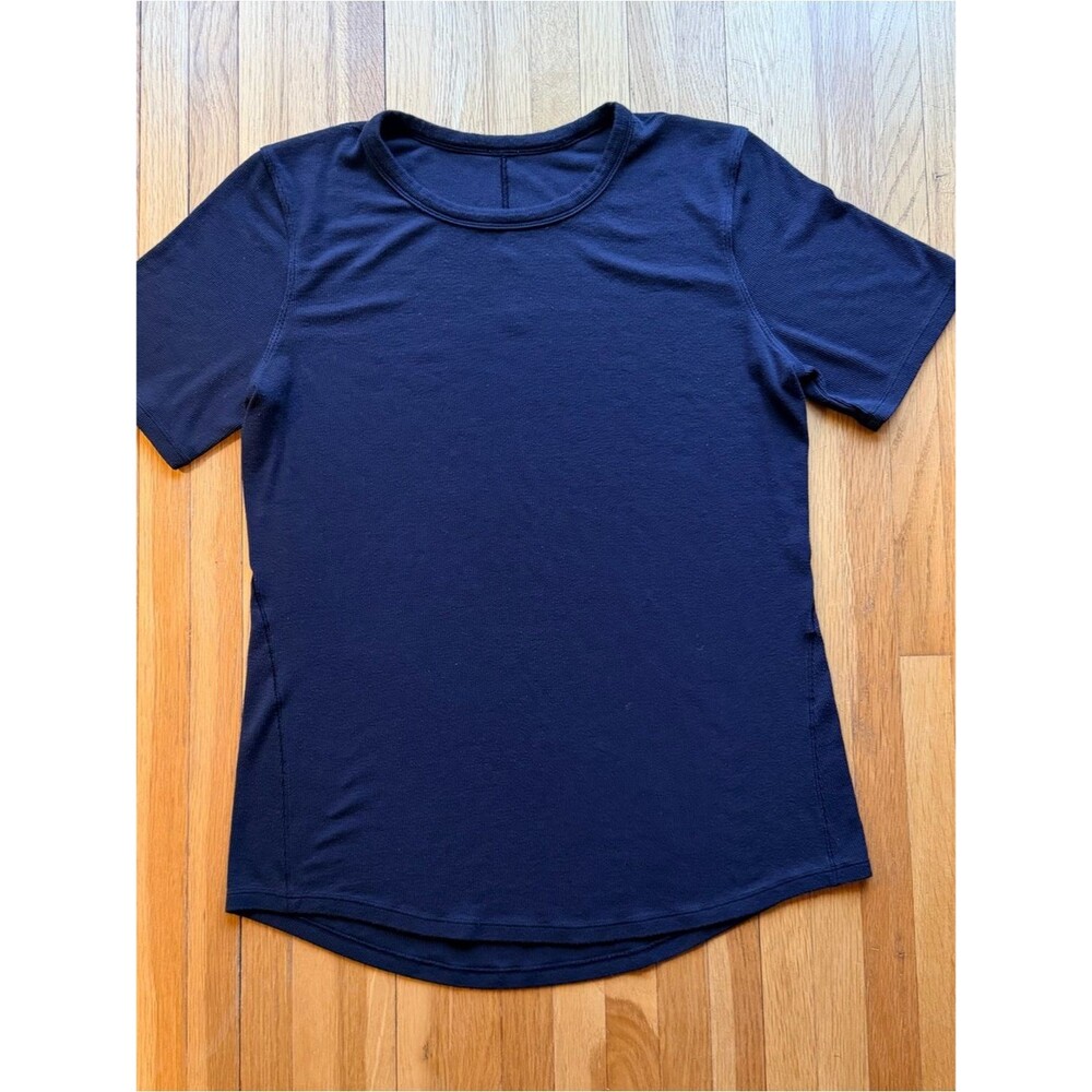 lululemon athletica Black Hold Tight Short Sleeve Shirt Ribbed Body Contour Slim